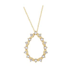 Diamond Tear Drop Gold Pendant. Chain not included.